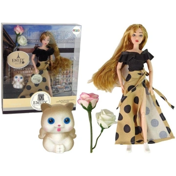 Lelle ar aksesuāriem Lean Toys Emily, 30 cm, brūna