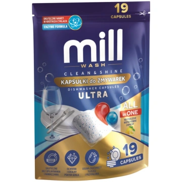 MILL CLEAN&SHINE Ultra Dishwasher Capsules, 19 cap