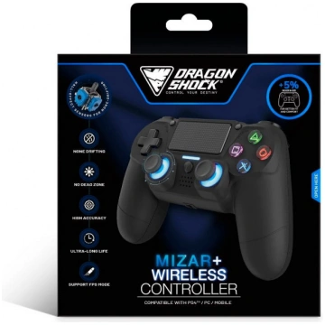 Dragonshock Mizar+ Black Bluetooth Gamepad Analogu
