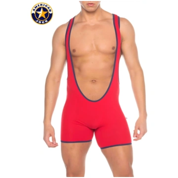 AMERICAN JOCK Phys Ed Super Scoop Singlet - Red - 