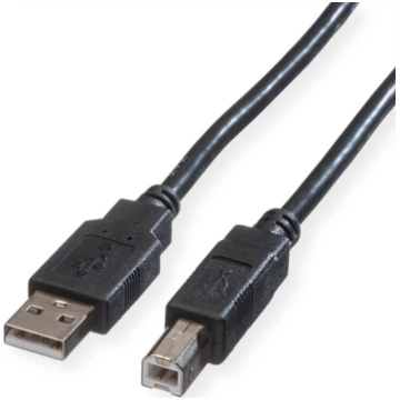 USB 2.0 kabelis A-B, M/M, melns, 1.8m, Roline | 11