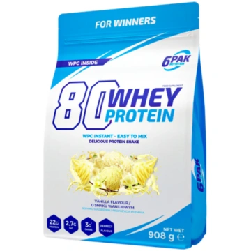 6PAK Protein 80 sūkalu proteīns vaniļas garšā - 90