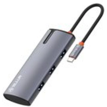 Tellur USB-C hub, PD 3.0 100W, HDMI, 3xUSB 3.0 gre
