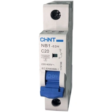 Automātslēdzis 1P C 20A 10kA DB (NB1-63H) CHINT