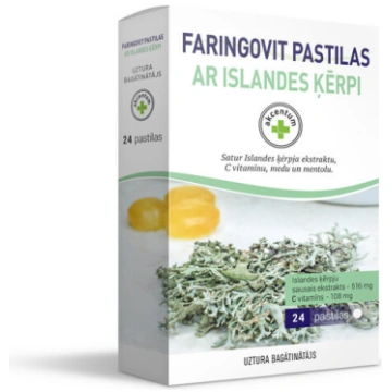 Uztura bagātinātājs Akcentum Faringovit ar Islande