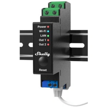 Shelly Pro 2PM Electrical Relay, Black, 2