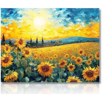 Dazzlewall Saulespuķes Sienas bildes Modern Sunris