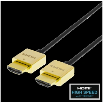 CABLE DELTACO ULTRA-THIN HDMI KABELIS, 4K UHD, 2M,