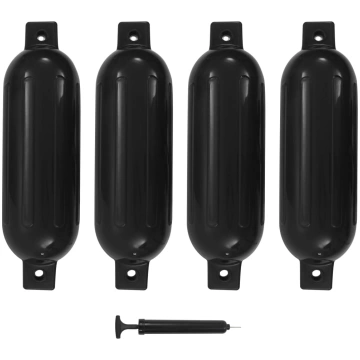 Laivas buferi, 4 gab., melni, 51x14 cm, pvc