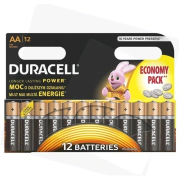 Duracell AA LR06 baterijas, 12 gab