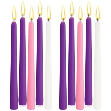 BBTO 10 galda sveces Ziemassvētku adventei 25 cm t