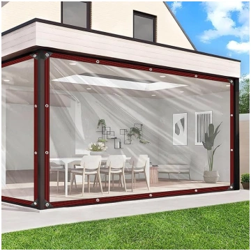 Caurspīdīgs brezenta tents ar cilpām - 3 x 5 m, ca