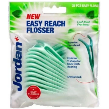 Zobu diegi un kociņi 2‑in‑1 Jordan Easy Reach Flos