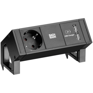 Bachmann DESK2 1x earthing contact 1x USB charger,