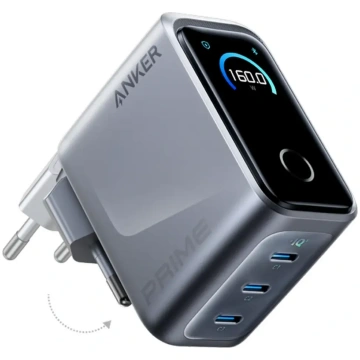 Anker Prime Charger, 3 Ports, 160W, Silver