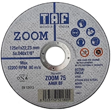 125x1.0x22 griež.disks metāls- INOX, TAF TAF-ABRAS