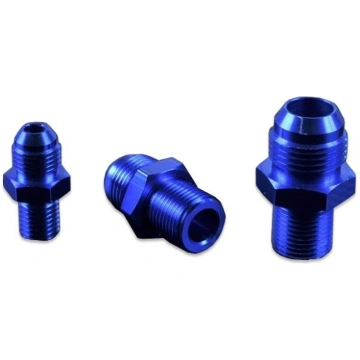 AN6-M14 Male/Male Hose Fitting Adapter - Blue 1347