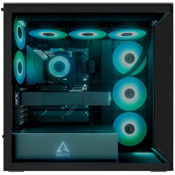 Korpuss Arctic Xtender Tinted Argb Melna (acpcc000