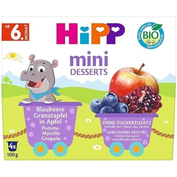 HiPP Bioloģiskais mini deserts ar mellenēm un gran