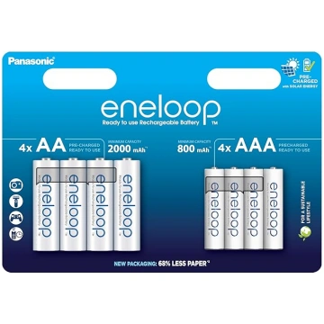 Panasonic eneloop lietošanai gatava 8 Ni-MH uzlādē