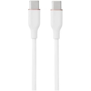 Silicone Cable USB Type-C - Type-C, 100W, (white, 