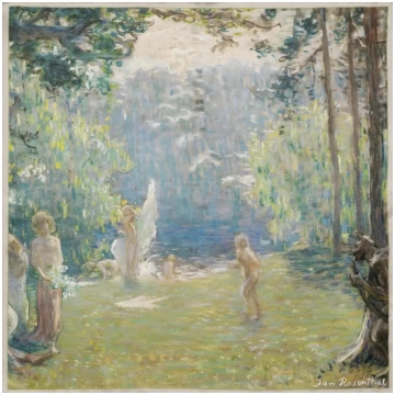 Zīda lakats SAULES MEITAS, J.Rozentāls - 88x88