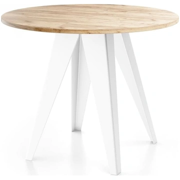 WFL GROUP Glory Dining Table White in Industrial S