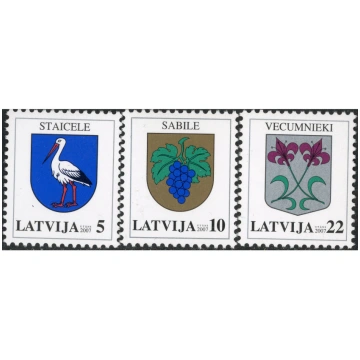 2007, Latvia, 5s-22s, Michel #693A-#695A, Ofset, B
