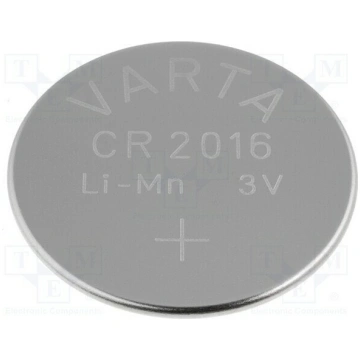 Battery: lithium; CR2016,coin; 3V; 90mAh; non-rech