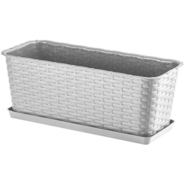 Balkona puķu pods, kaste, statīvs, pelēks, 40 cm