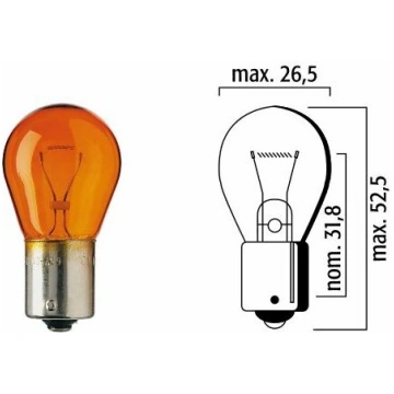 Autolampa 12V 21W BA15s, oranža | F667107 | 401835