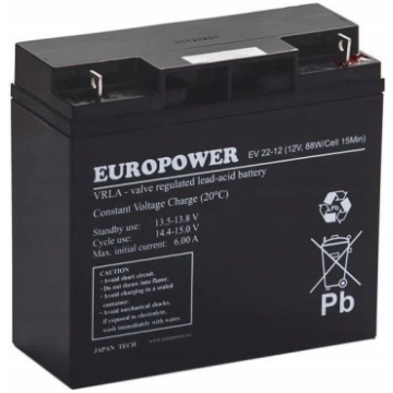 Akumulators Agm Europower sērijas Ev 12v 20ah/c10