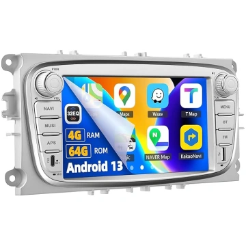 4 + 64 GB Android 13 Auto radio ar CarPlay un Andr