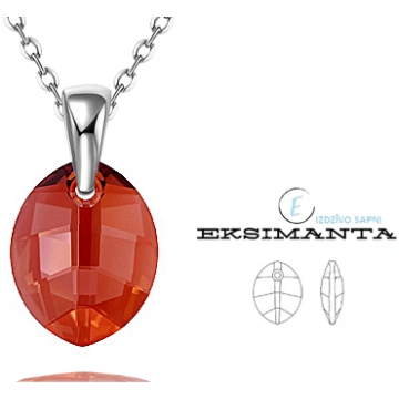 Sudraba Kaklarota ar Swarovski Elementu Eksimanta.