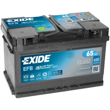 Akumulators EL652 EXIDE EFB 65AH 278X175X175 -/+ 6