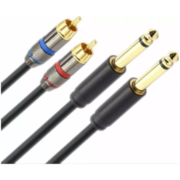 Mozos MCABLE-2JT2R audio kabelis 6.3mm Jack uz 2x 