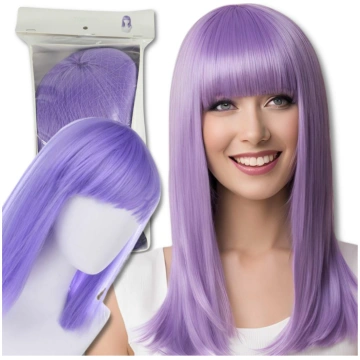 Bakalu gara violeta parūka ar čolku - purple wig, 