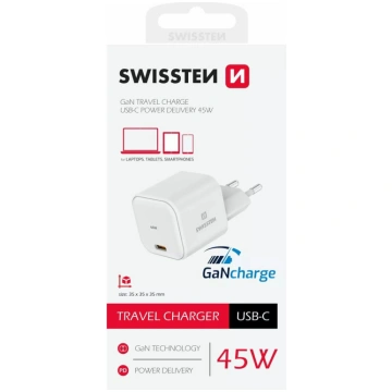 Swissten GaN ceļojumu lādētājs USB-C 45W
