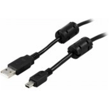 Deltaco USB-A - Mini USB-B 2m Black aksesuārs USB-