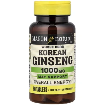 Mason Natural, Whole Herb Korean Ginseng, 60 Table