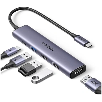 UGREEN Revodok 105 USB C centrmezgls PD100W, 4K HD