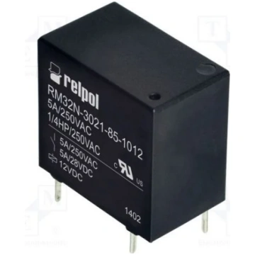 Relejs DC12V, SPST-NO, 5A/250VAC, 5A/28VDC, 320R(3