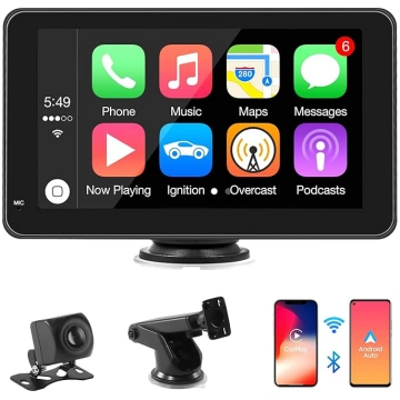 Bezvadu Apple CarPlay un Android auto, 7 collu pār