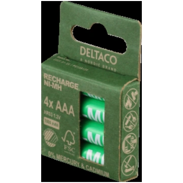 UZLĀDĒJAMAS AAA BATERIJAS DELTACO 1000MAH, ZIEMEĻU