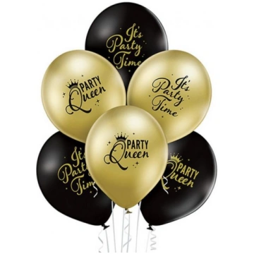 Lateksa baloni hromēti ar uzrakstu "Party Queen" 1