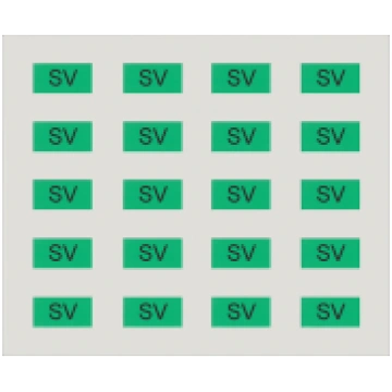 Labeling sheet with 20 adhesive labels in green fo
