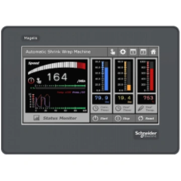 4.3" wide screen touch panel, RS-232 terminal bloc