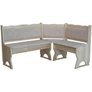 k koma Corner Bench Untreated with Padding Solid W