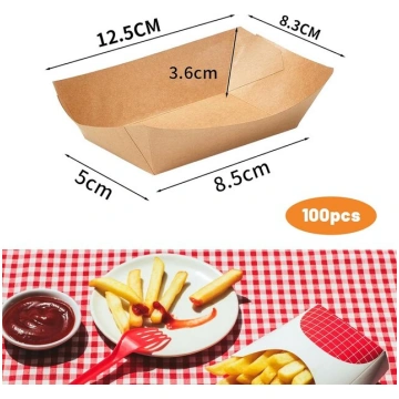 Ksvaye 100 čipsu bļodu iepakojums, kraftpapīrs, bļ