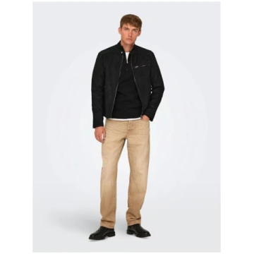 Men's Bomber Faux Leather Jacket